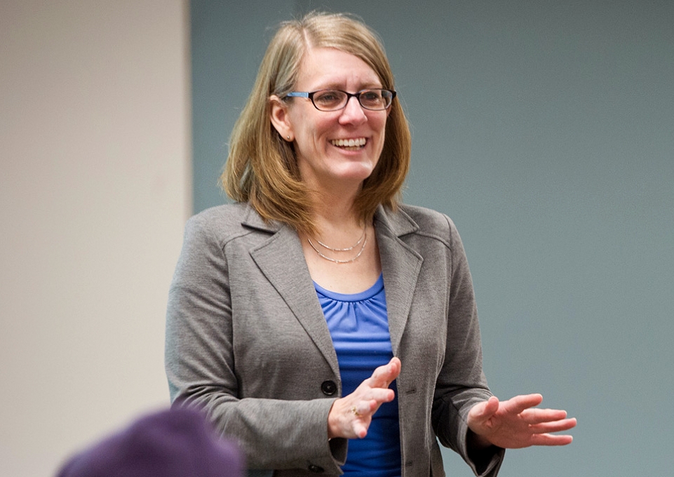 Jill Norvilitis in class